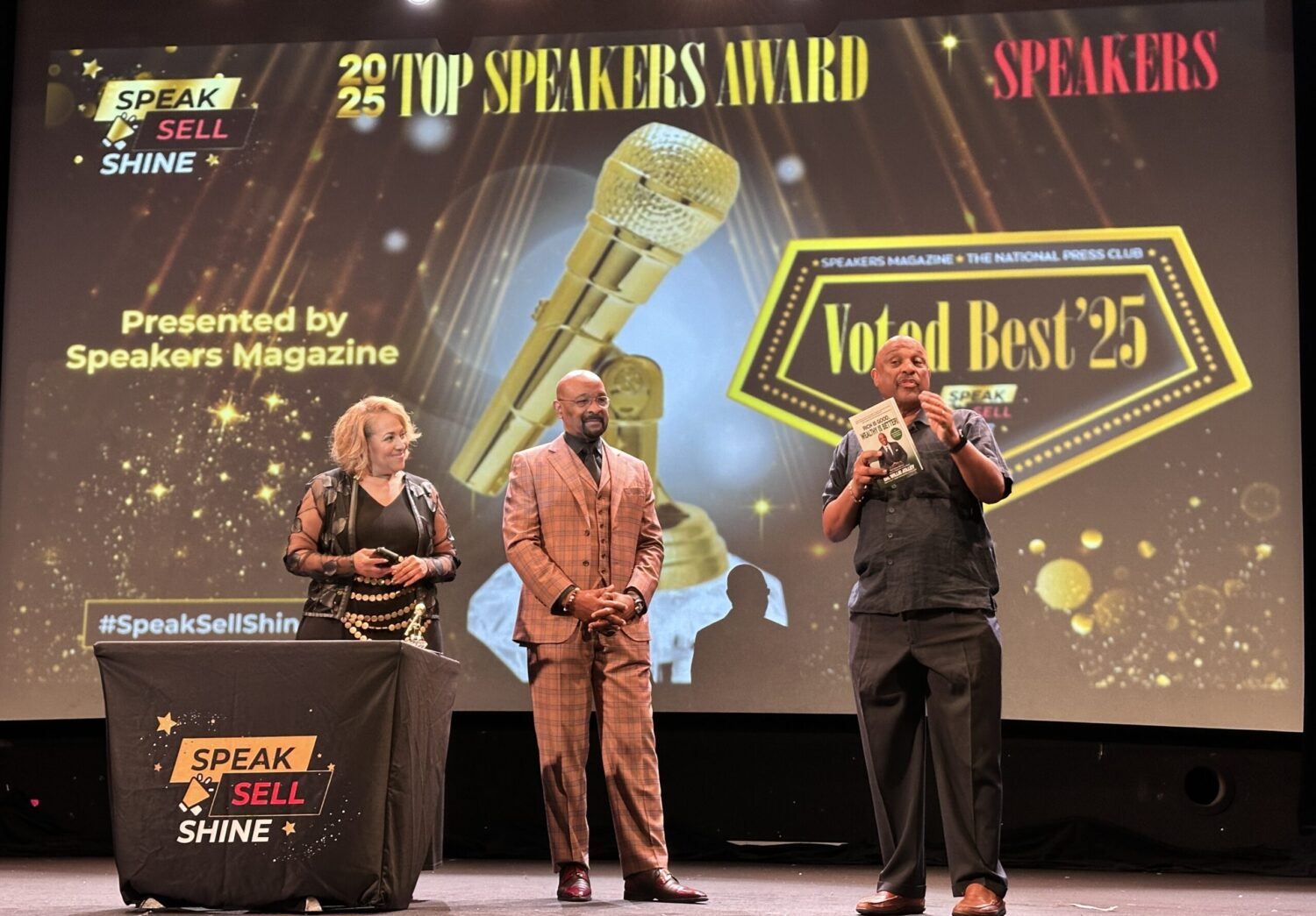 speak sell shine rushion, pam and dr willie jolley